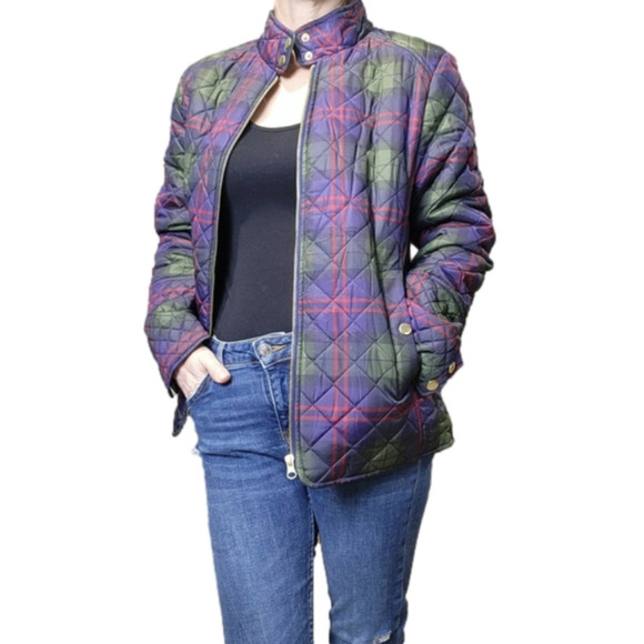 Jacket Plaid Green Navy red  cokors zipper FADED GLORY NWOT - Picture 2 of 12